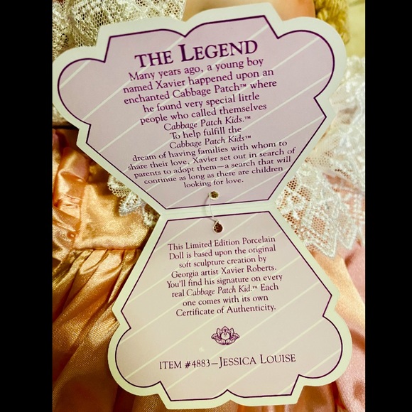 NIB Cabbage Patch Kids Porcelain Collection 16” Doll: Jessica Louise - Picture 4 of 6